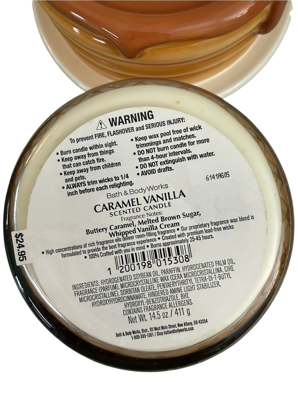 2-Pc Bath & Body Works PANCAKE STACK 3-Wick Candle Holder CARAMEL VANILLA Set - Picture 9 of 10